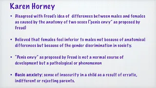 Psychology | Karen Horney | Post Freudian Theory of Personality |