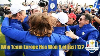 Why Team Europe Has Won 9 of Last 12 Ryder Cups?