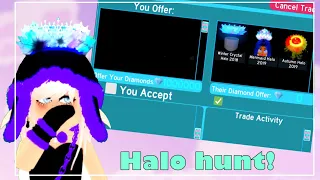 I TRADE 1000000 DIAMONDS AND GOT MY DREAM HALOS! Royale High HALO HUNT