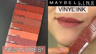 *NEW* NUDES: Maybelline Vinyl Ink Liquid Lipcolors // LIP SWATCHES & Review