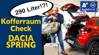 Kofferraum-Check: Dacia Spring 2023 - was passt in den Kofferraum? Fahrrad? Leiter? Koffer? Taschen?