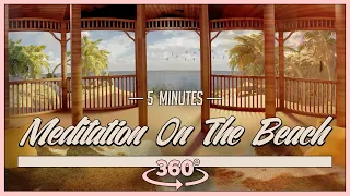 5 min VR Meditation On The Beach 🏝️🧘🏽‍♀️ (360 video)