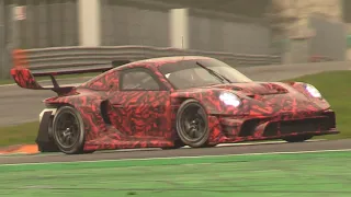 Porsche 911 GT3 R rennsport in Action at Monza Circuit- Flat 6 Pure Sound!