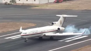 The legendary B727 || Landing & Take Off in Madeira || Visit of the President of Burkina Faso