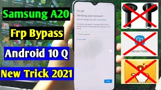 Samsung Galaxy A20 Frp Bypass/Reset Google Account Lock Android 10 Q | New Trick | New Security 2021