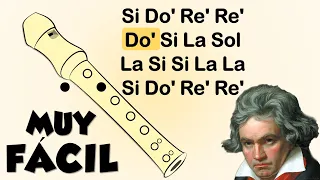 👉 Himno de la Alegría de Beethoven 🎶 flauta dulce fácil, tutorial con animación + notas