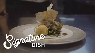 Signature Dish: Pistachio Cannon of Lamb at The Lowry Hotel's River Restaurant