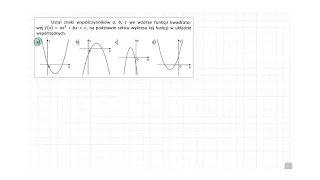 [3.54/s.83/ZR2.3OE] Ustal znaki współczynników a, b, c we wzorze funkcji kwadratowej f(x)=ax2+bx+c