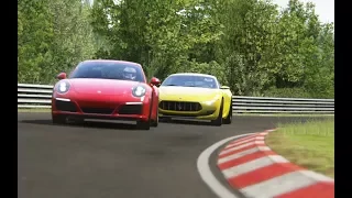 Battle Maserat Alfieri vs Porsche 911 Carrera S at Nurburgring-Norsdchleife