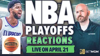 Mavericks vs Clippers REACTION & Game 2 NBA Playoff Props & Picks! | NBA Predictions | Buckets