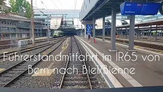 BLS RABe 515 Führerstandsmitfahrt im IR65 von Bern nach Biel/Bienne.