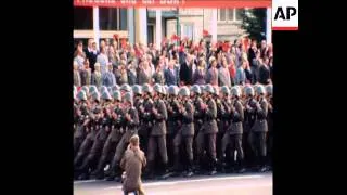 SYND 14 8 76 MILITARY PARADE IN EAST BERLIN