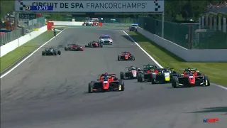 Euroformula Open 2023. Race 3 Circuit de Spa-Francorchamps. Start Crash