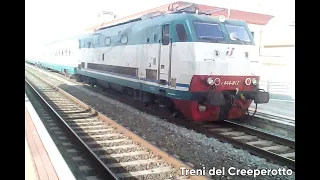 Treno Intercity 657 per Grosseto con E444.017 - Arrivo & Partenza - Campiglia Marittima - 27/01/2017