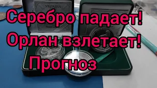 Орлан улетел на луну серебро упало и падает прогноз !