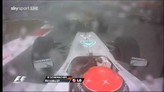 F1 2010 - R04 - Michael Schumacher amazing save onboard Shanghai