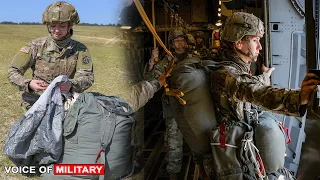 Female Paratroopers From the Airborne Division Jump off a C-17