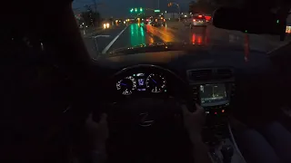 Lexus IS-F POV Night Drive In The Rain