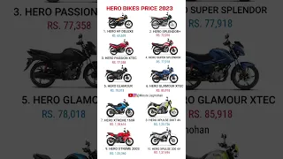Hero All Bikes Price List 2023 | #shorts #minutejagmohan #splendor