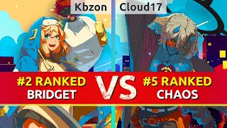 GGST ▰ Kbzon (#2 Ranked Bridget) vs Cloud17 (#5 Ranked Happy Chaos). High Level Gameplay