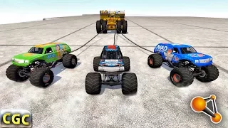 Epic Tug of War 3 by 3 cars DEath Falls BeamNG Drive