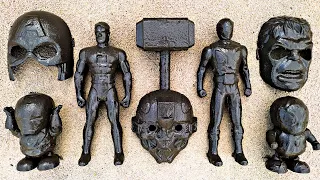 membersihkan avengers toys, hulk, ironman, captain america, spider-man, bumblebee, green lantern