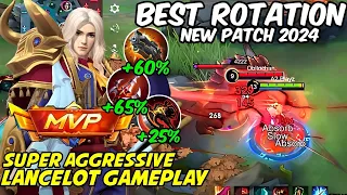 BEST ROTATION LANCELOT GAMEPLAY NEW PATCH 2024🔥| LANCELOT BEST BUILD 2024 | LANCELOT MLBB