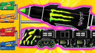 BRAND WAR : Monster Tank VS Coca Cola Tank / Pepsi Tank / 7Up Tank / Fanta Tank | Arena Tank Cartoon