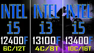 INTEL i5 12400F vs INTEL i3 13100F vs INTEL i5 13400F // PC GAMES BENCHMARK TEST ||