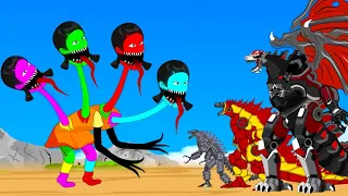 Evolution of Robot Shin Godzilla, Iron Earth, Mechagodzilla, Kong Vs Squid Game Doll | 어몽어스 오징어 게임