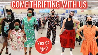 Thrift with us for a new wardrobe + TRY ON In the store! |COME THRIFTING WITH US|#ThriftersAnonymous