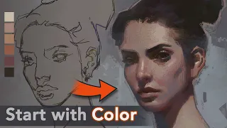 How to Start a Digital Portrait Painting in Color
