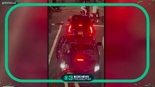 Mom confronts biker after he shatters her back windshield in Center City traffic