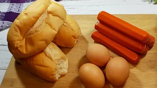 É a melhor que já comi! Uma receita simples com salsicha, ovo e pão!