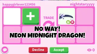😱😛 No Way! I GOT *NEW* NEON MIDNIGHT DRAGON In Adopt Me + HUGE WIN OFFERS FOR MIDNIGHT DRAGON!