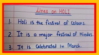 10 lines on Simple Essay on My favourite festival Holi || Easy lines on festival Holi