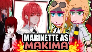 ⁞MLB reacting to MARINETTE AS MAKIMA⁞ 🇧🇷/🇺🇲// ◆Bielly - Inagaki◆