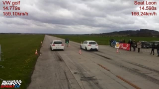 VW golf vs. Seat Leon Drag Race 1/4M (402m), Letiště Hoškovice, 22.4.2017, automotosprint.cz