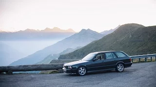 1993 BMW M5 3.8 E34 Touring Supersprint exhaust in the Alps - Silvretta Hochalpenstraße
