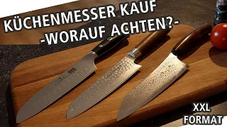 Küchenmesser Vergleich.Worauf beim Kauf achten?Messerstahl, Ergonomie, Verarbeitung uvm beim Santoku