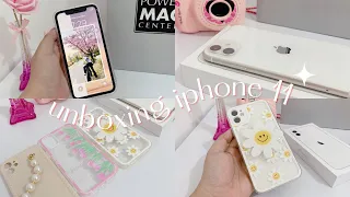 VLOG 🌷| 2022 unboxing iPhone 11 white + Accessories | aesthetic ☁️ lofi background music ✨