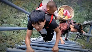 The Most Dangerous Cliff Way To The Village | Risky Journey to The Home | Chinese cliff village