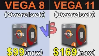 Vega 8 (Ryzen 3 2200G) OC vs Vega 11 (Ryzen 5 2400G) OC | Which is Better Value for Money...???