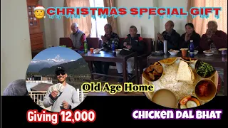 Christmas Special Gift // Giving 12,000 💵 offering foods // old age home // Merry Christmas 🎅￼