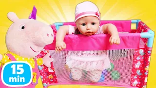 Spielzeug Videos für Kinder mit Baby Born, Peppa Wutz und Irene | Kompilation | Baby Puppen.