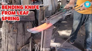 The Most Beautiful Knife Making Process From Thick Leaf Spring.