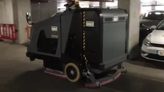 Bretland Construction hire a Karcher B300 R I Combination Ride-On Sweeper and Scrubber Dryer