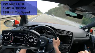 Golf 7 GTD 238kmh Top Speed Drive POV