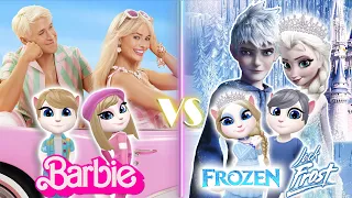 My talking Angela 2 || Barbie👩‍🎤and Ken 🕺vS Elsa❄️and Jack Frost ☃️ || cosplay