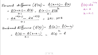 Numerical Differentiation | Forward, Backward and Central Difference | Numerical Computation